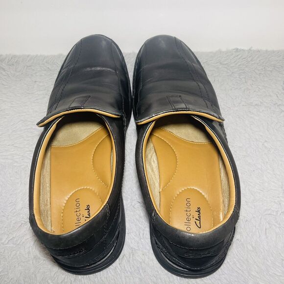 CLARK COLLECTION SOFT CUSHION WITH ORTHOLITE MEN BLAC DRESS SHOE SIZE 11 - Picture 4 of 12